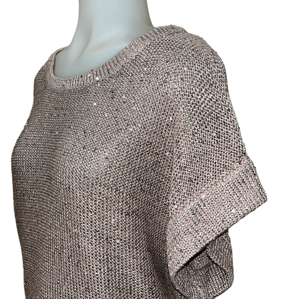 WD.NY Sweater~Golden Champagne w/Silver Sequins & Shimmer~NWT sz M